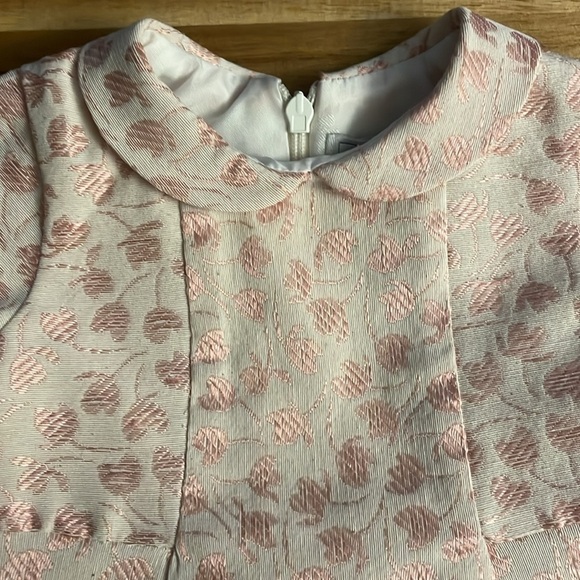 NWT Tartine et Chocolat Baby Girl Pink Floral Jacquard Dress, 3m - Picture 3 of 6
